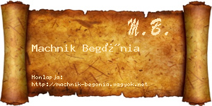 Machnik Begónia névjegykártya